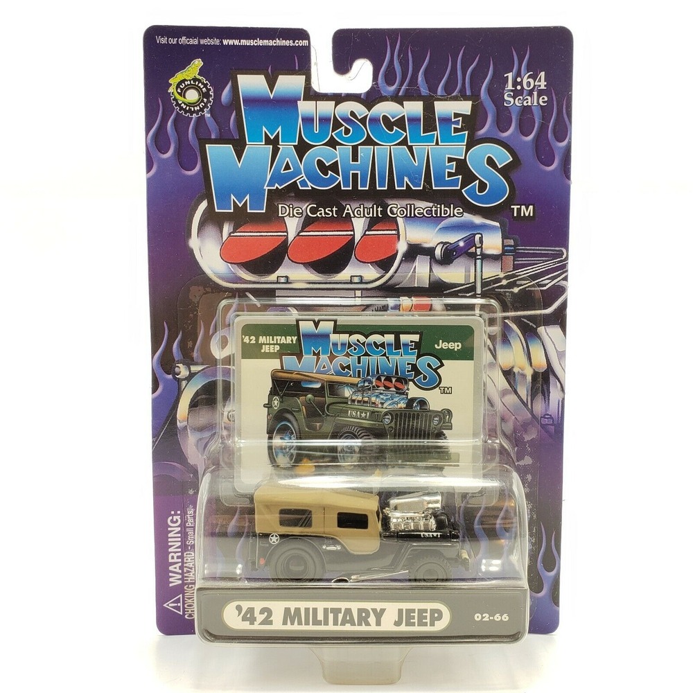 Muscle Machines Blower 1942 '42 Military Jeep 02-66 Black with Tan Top 1:64